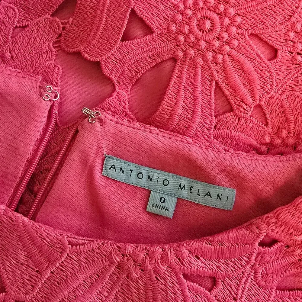 BRAND NEW Antonio Melani Pink Lace Dress Size 0 NWOT - Picture 5 of 6